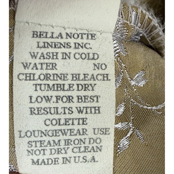 Bella Notte Colette Top Embroidered Satin Loungewear Size Large Mother Of Pearl - Picture 4 of 9